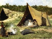 Albert Bierstadt Indian_Camp painting